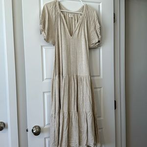 Elegant Beige Midi Dress